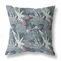 Palacedesigns 20 in. Tropical Indoor & Outdoor Throw Pillow Gray Purple & Indigo PA3095889